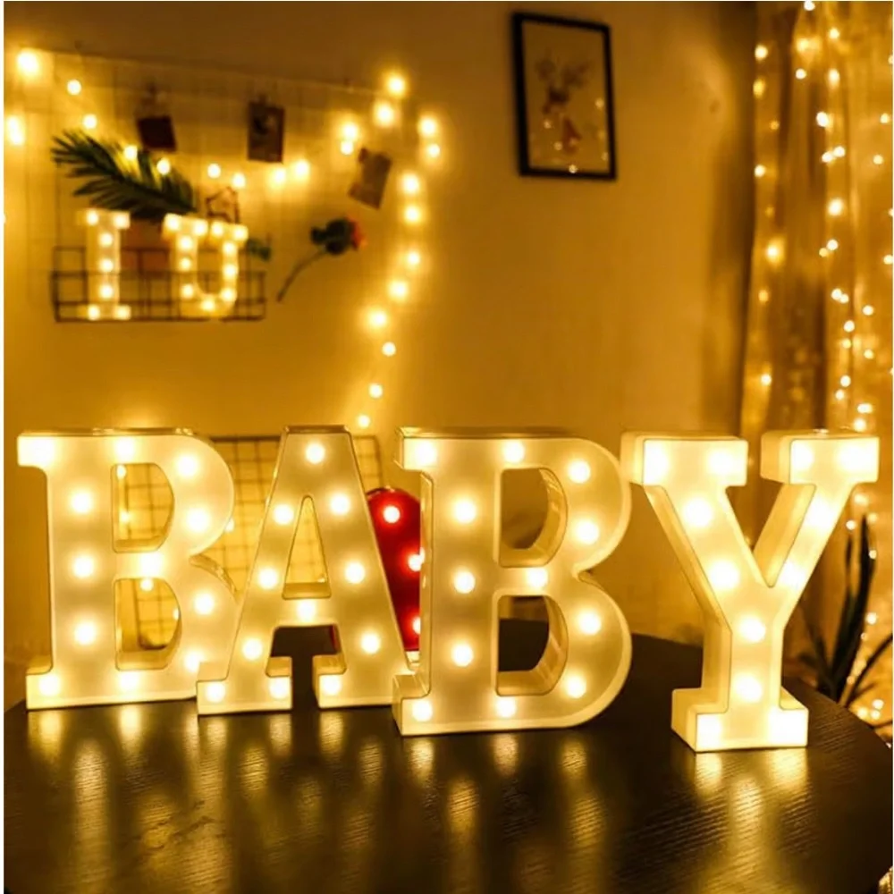 Illuminated BABY Marquee LED Light Sign for Parties, baby shower.